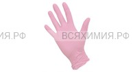 Перчатки нитриловые  розовые М 100 шт. (10) (С)