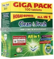 Таблетки для ПММ Clean & Fresh Allin1 (giga) 100 штук *1*6