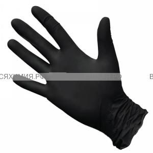 Перчатки нитриловые  черные L 100 шт.  (10) (С)