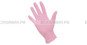 Перчатки нитриловые  розовые S 100 шт. (10) (С)