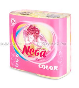 Туалетная бумага Nega Color желтая 2-х сл. 4 шт. *12