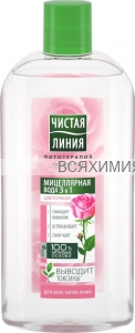 Чистая Линия Мицелярная вода 3в1 Цветочная (роза) 400мл *10*