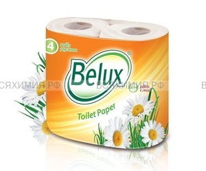 Туалетная бумага BELUX 2-х сл. 4шт. белая *12