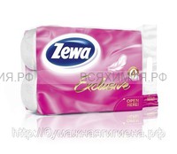 Туалетная бумага Zewa Exclusive 4-х сл. белая 6 рулонов *9