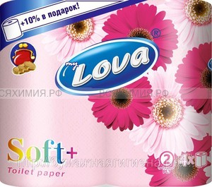Туалетная бумага myLova 2-х сл. розовая 4 шт. *20