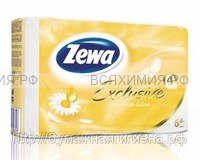 Туалетная бумага Zewa Exclusive 4-х сл. белая 6 рулонов аром. Ромашка *7