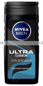 Нивея 82591 Гель для душа Мужской Ultra Carbon 250 мл. 6*12*