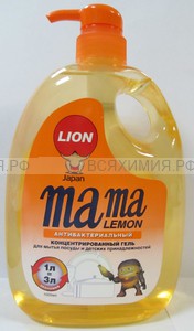 Mama Lemon КУРОК концентрированный гель для посуды и детских принадлежностей АНТИБАК 1л 6*12