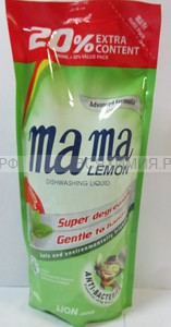 Mama Lemon ЗАПАСКА концентрированный гель для посуды и детских принадлежностей с ЗЕЛ. ЧАЕМ 600мл 6*24