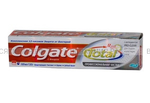 Зубная паста Колгейт - ТОТАЛ 100мл. Профессиональная чистка гель *12*48