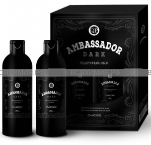 Набор МУЖ "Ambassador"(черн) Шампунь-кондиционер + гель для душа 250мл *5*10