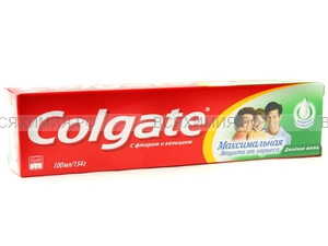 Зубная паста Колгейт Максимальная защита от кариеса Двойная мята 100мл.(зеленая) *12*48