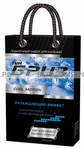 Набор МУЖ "БРИЗ Cool Motion"(синий) Сумка Крем для бритья+после бритья охл. эффект 75мл *4*8