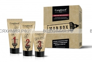 Набор Compliment Man BOX для чувствительной кожи КРАФТ(гель для бритья 50мл+гель после бритья 50мл+Средство от порез,25мл)*10