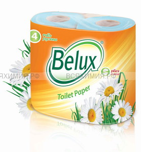 Туалетная бумага BELUX 2-х сл. 4шт. бирюза *12
