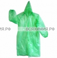 А.Д.М. Дождевик-пончо полиэтиленовый с резинкой на рукавах (80х120) (зеленый) *5*100
